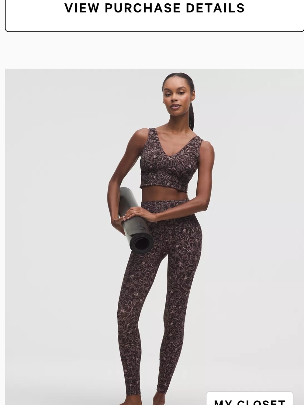 Floral Print Legging - Brown